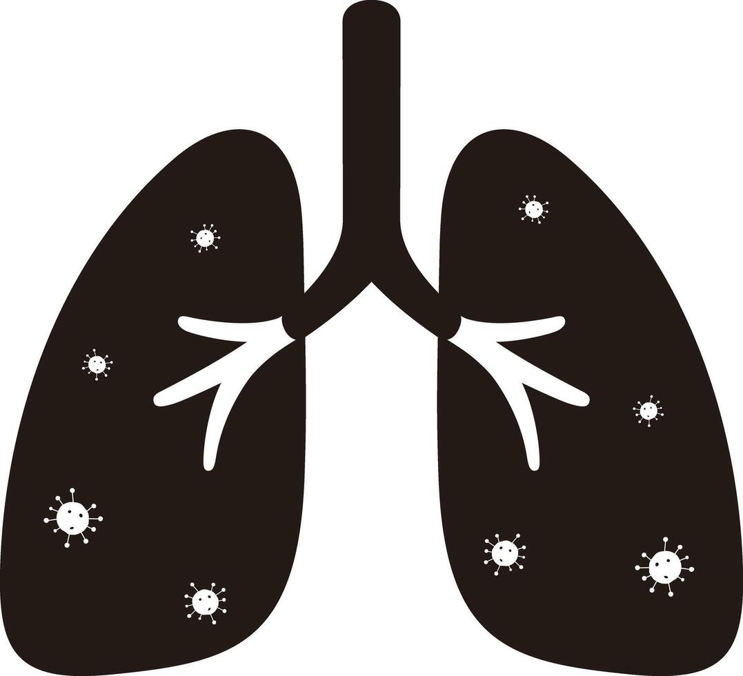 Human lungs with corona virus vector