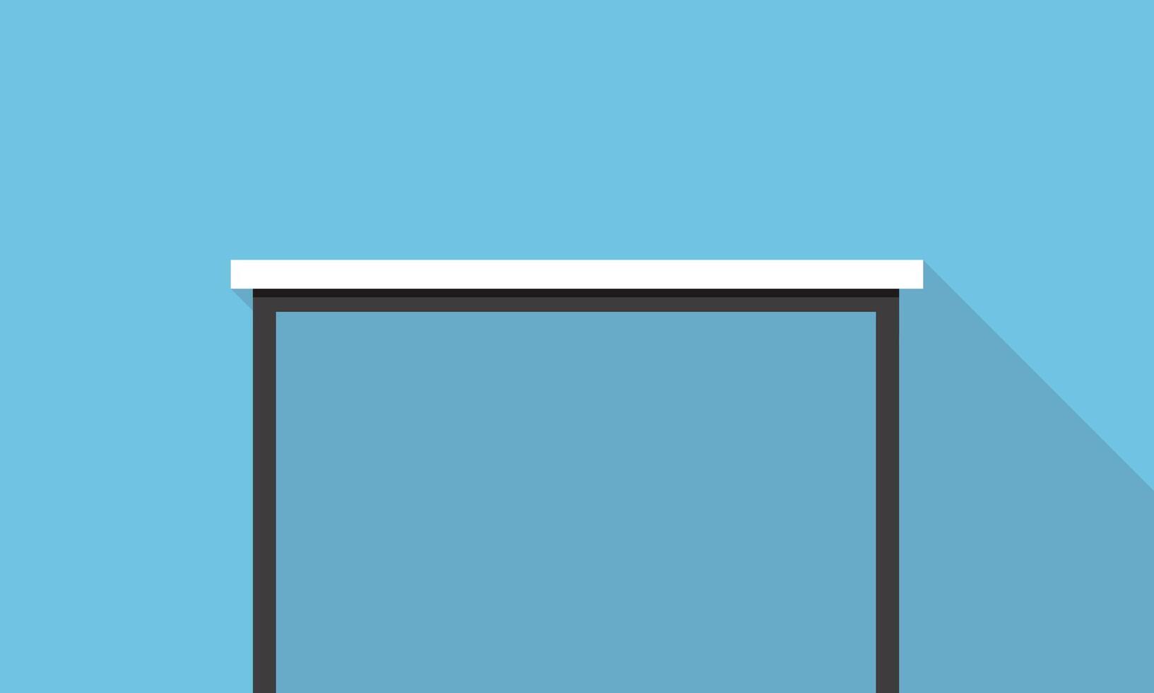 Single Desk flat icon design, Blue color background, light and shadow. vector