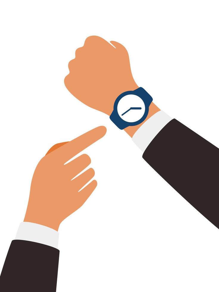 Man wearing fashion smart watch, illustration vector