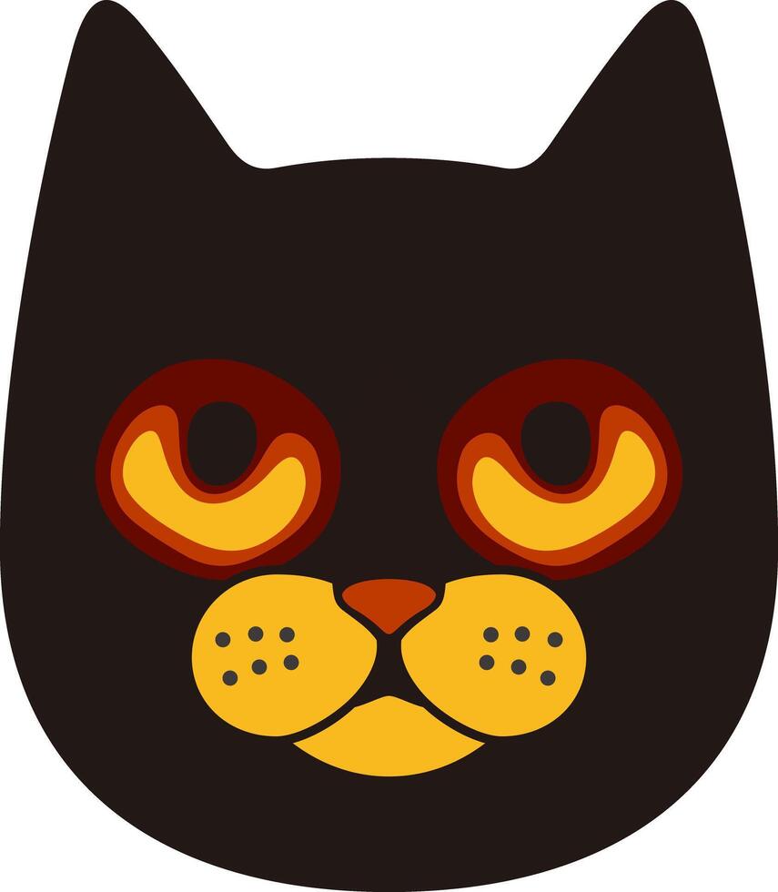 Cat face flat icon design, illustration vector