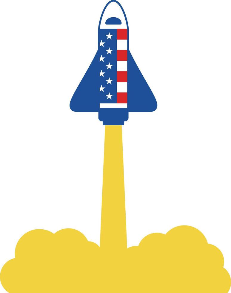 Rocket flying to the sky, illustration vector