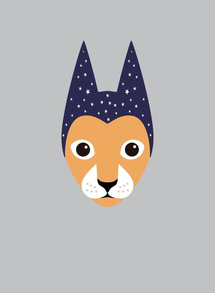 Portrait of cat, wearing something, like a woman, cool style vector