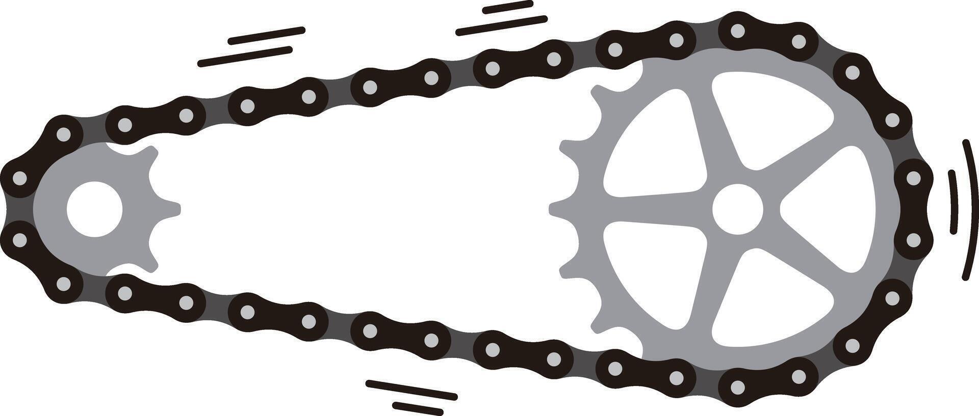 Simple bike Chain with cogwheels. illustration vector