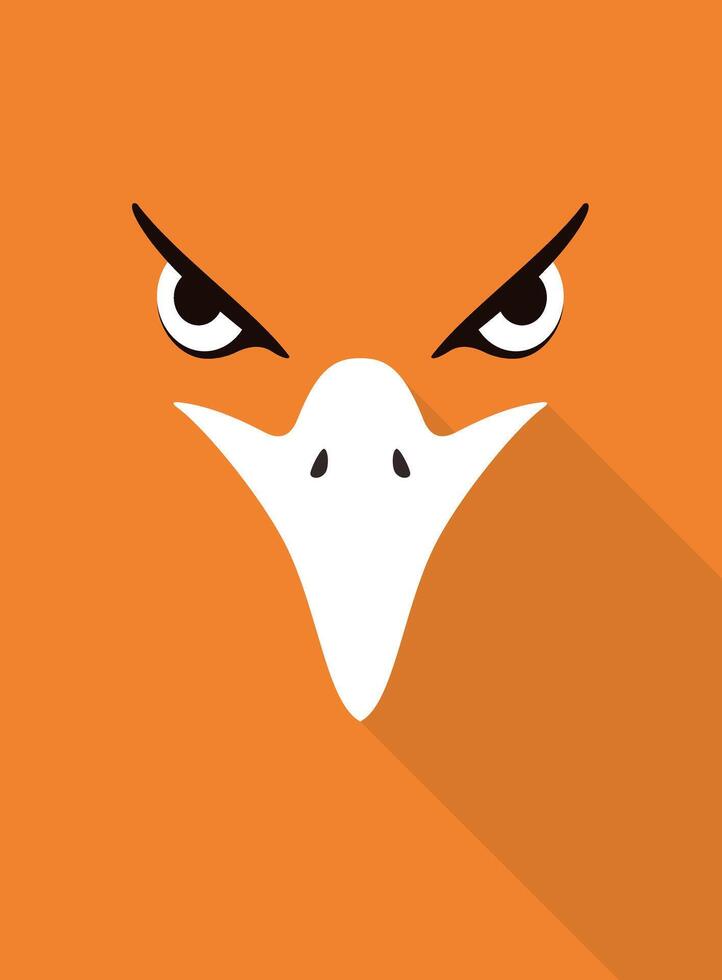 Eagle face flat icon design. Animal icons series, illustration vector