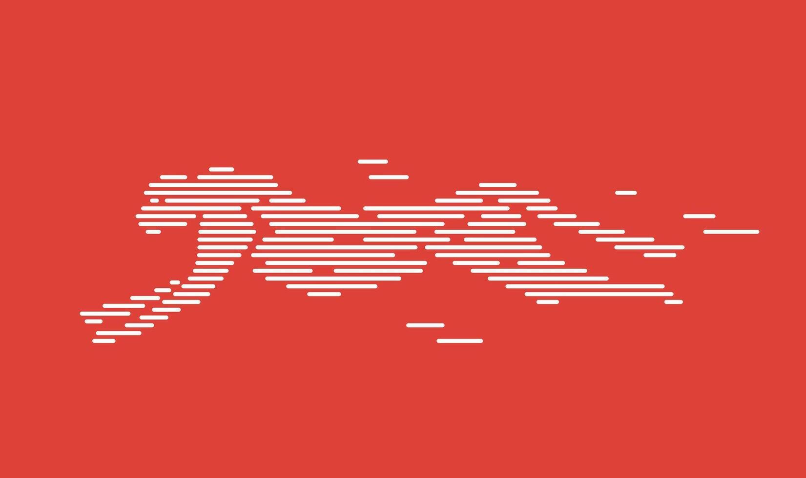 Cheetah running, simple line, illustration vector