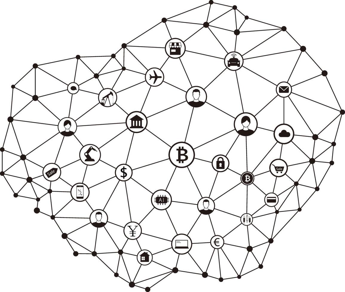 Digital background of Blockchain or Internet, illustration vector