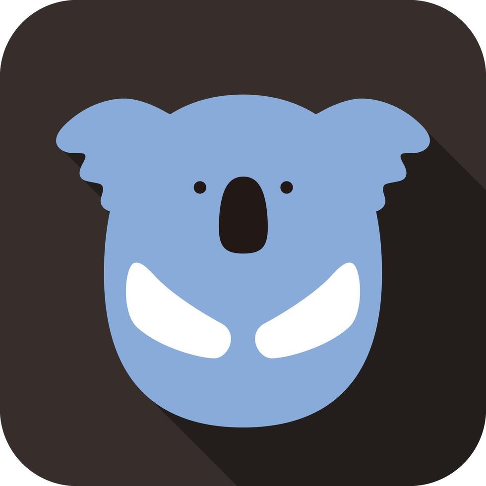 Cute koala face and body flat design, vector