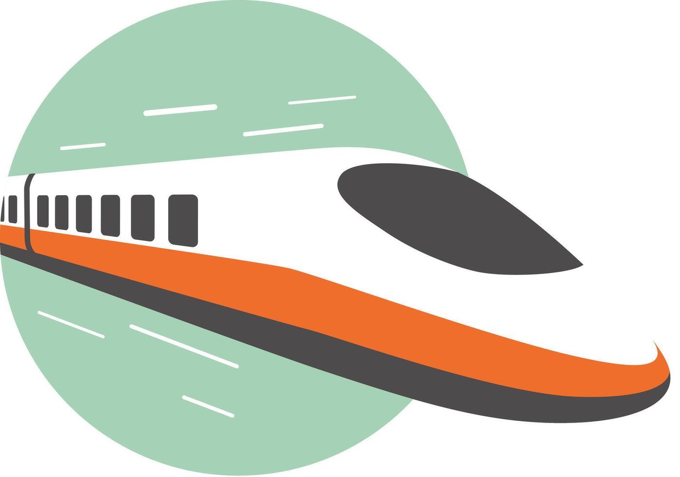 High speed bullet train coming out, modern flat design, illustration vector