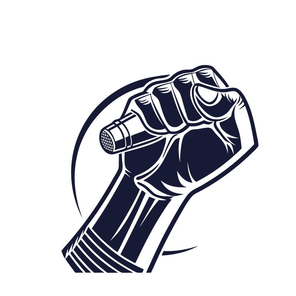 Fist Hand, hands clenched sign vector