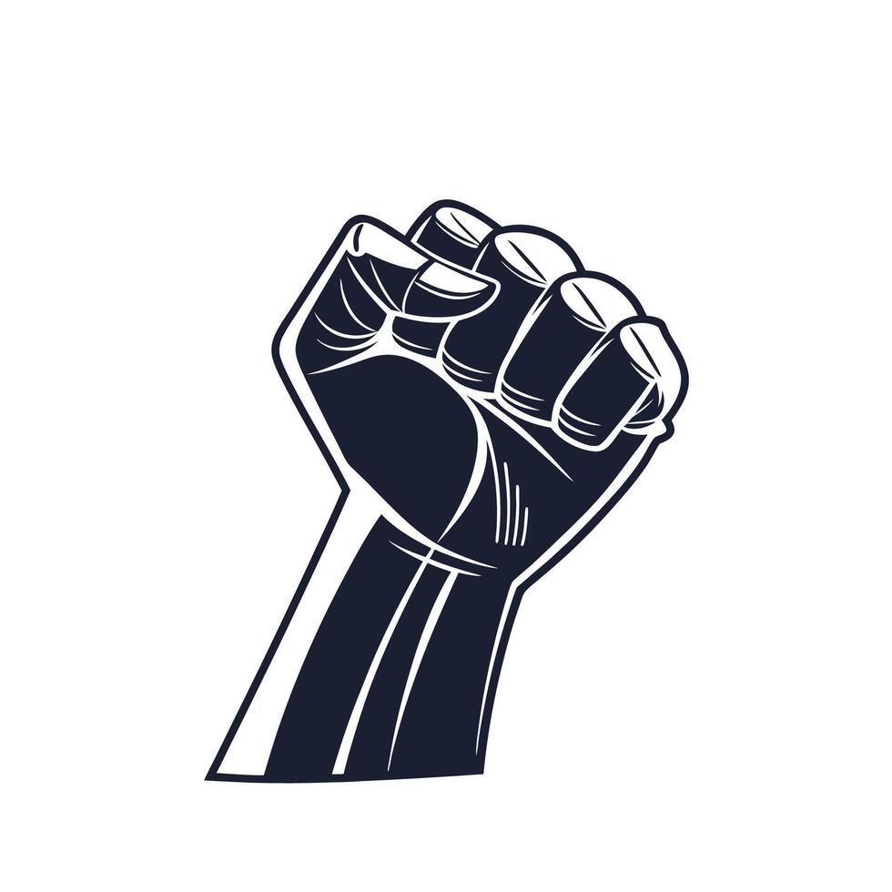 Fist silhouette icon. Fists raised icons. vector