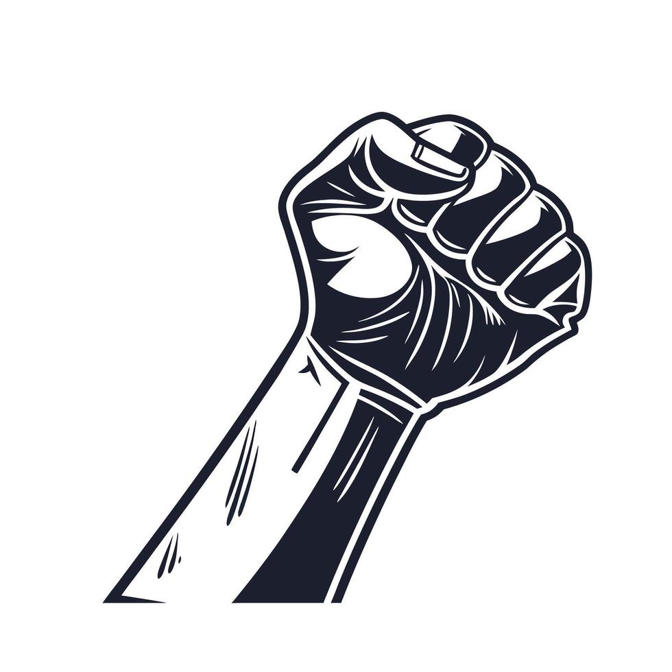 A fisted hand of a worker illustration silhouette vector