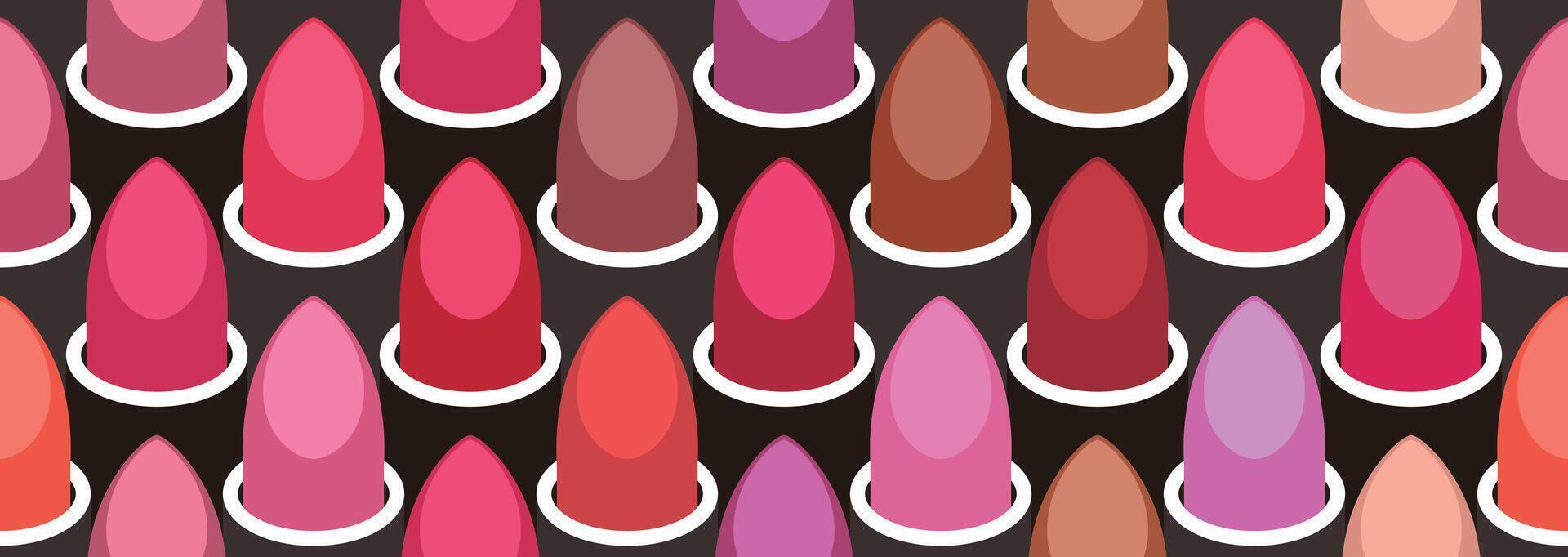seamless pattern of colorful lipsticks illustration vector