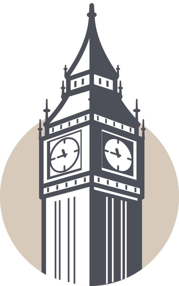 Big Ben, London, famous landmark flat icon design vector