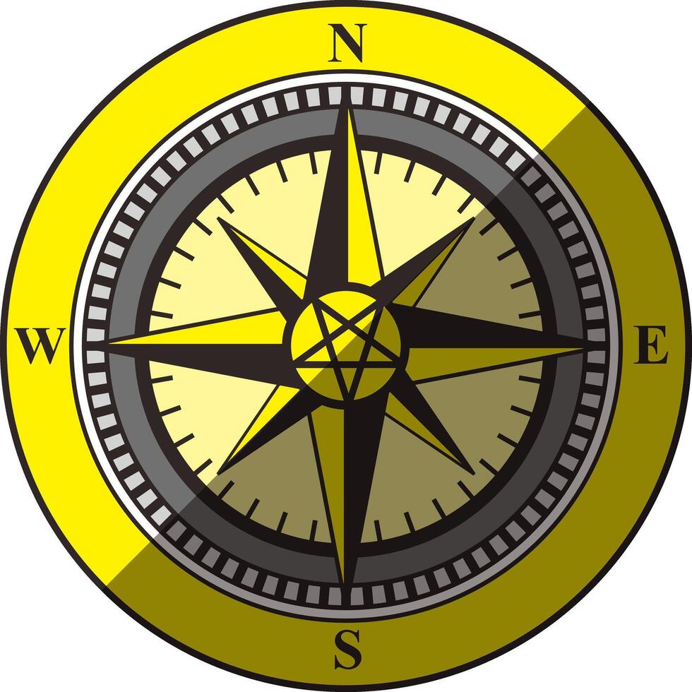 Simple Compass flat icon design illustration vector