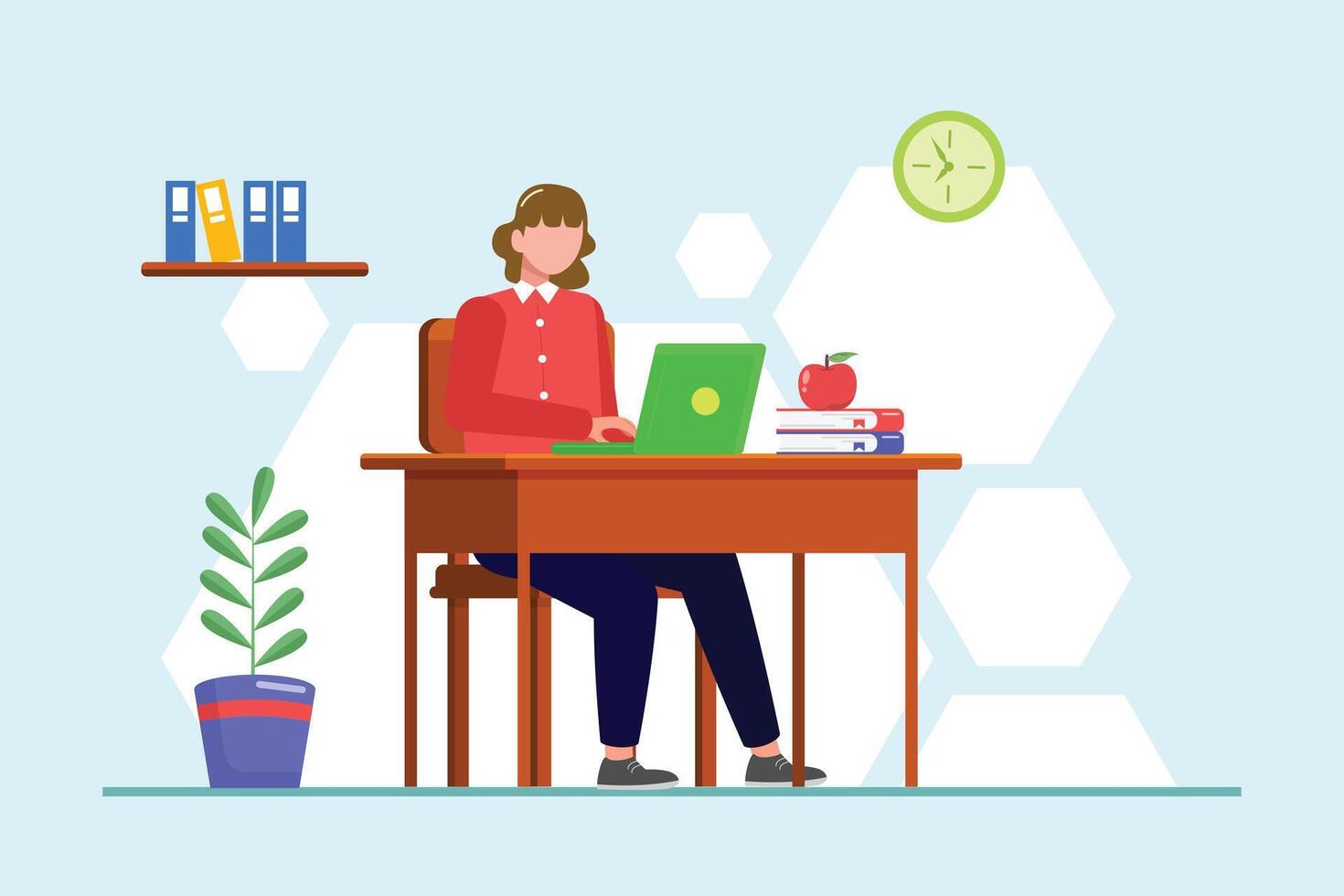 Student learning concept. Colored flat illustration isolated. vector