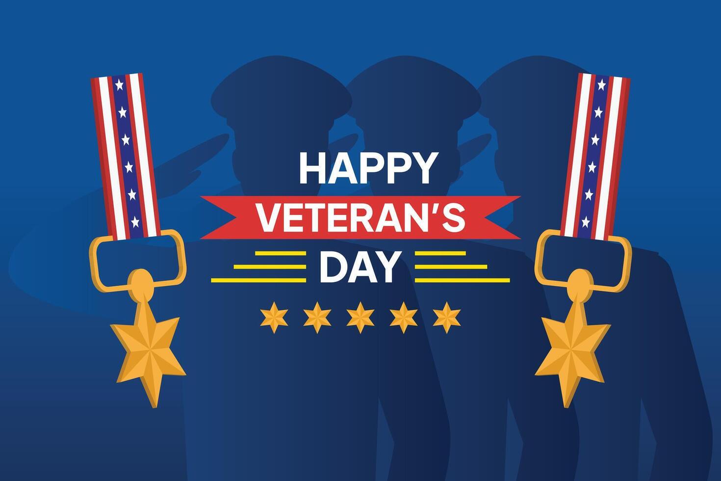 Happy Veterans Day concept. Colored flat illustration isolated. vector