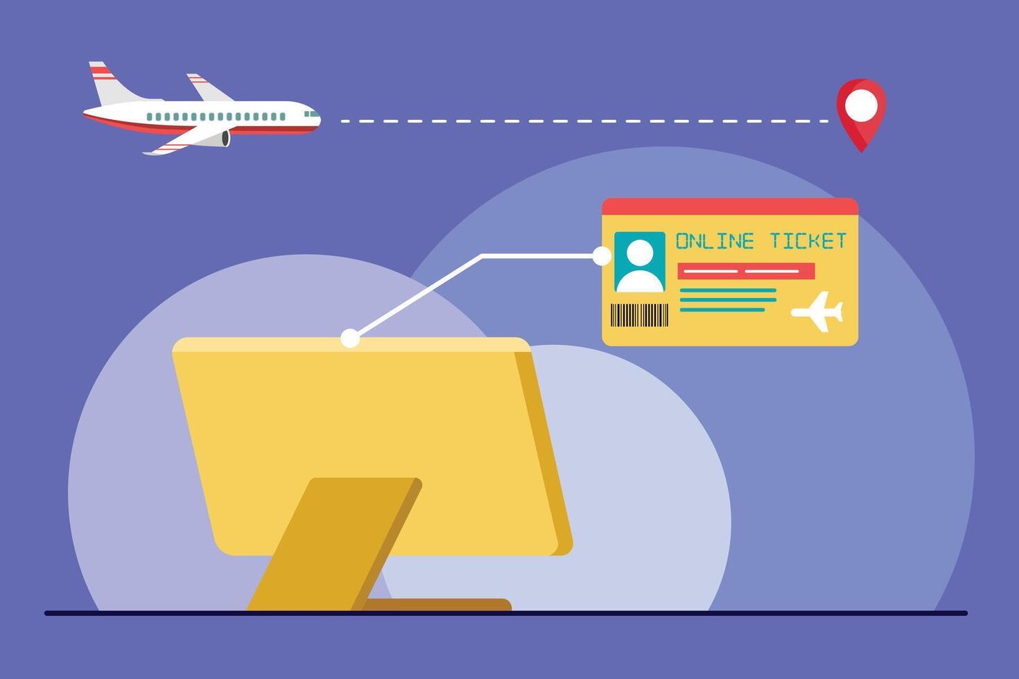 Tickets online concept. Colored flat illustration isolated. vector