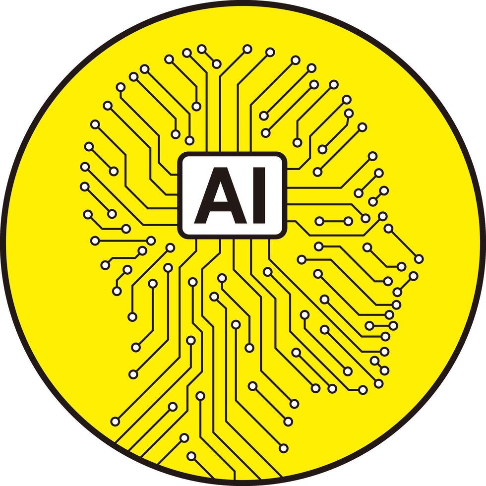 circuit board in the Cyborg head, Artificial intelligence of digital human. illustration vector