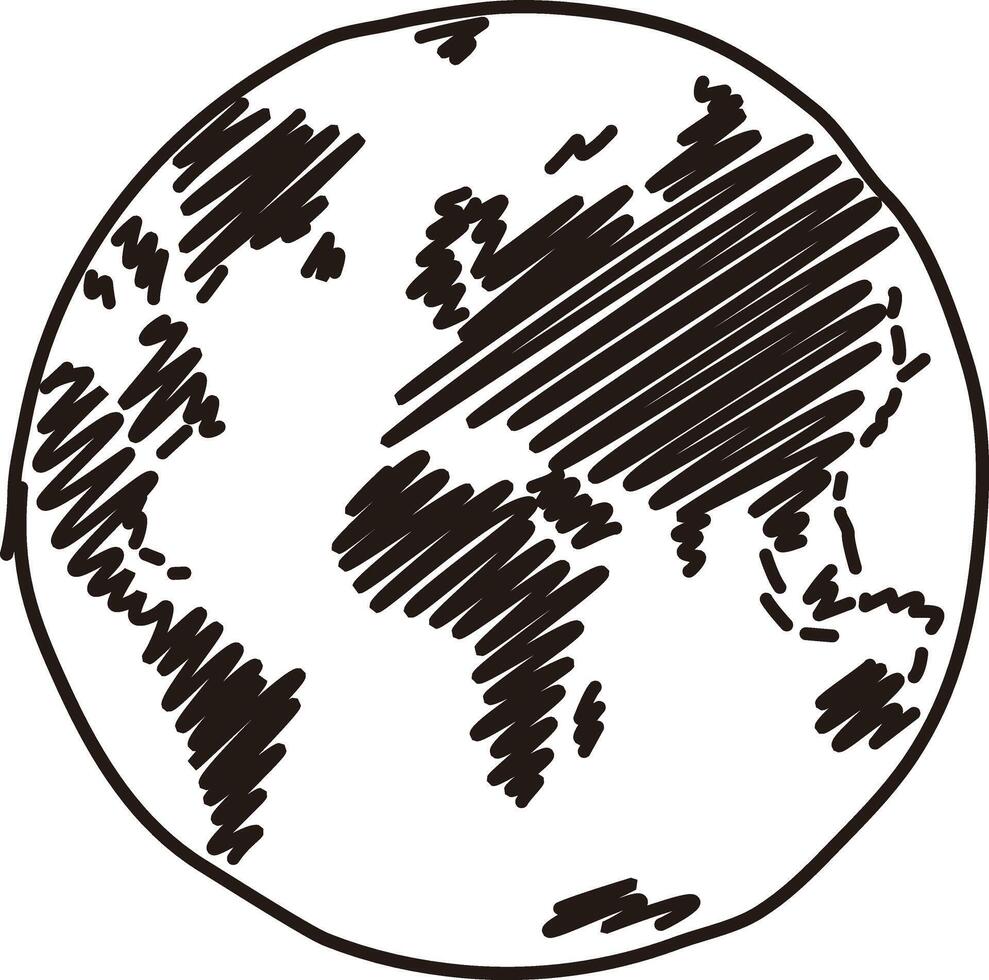 Earth sketch map, illustration vector