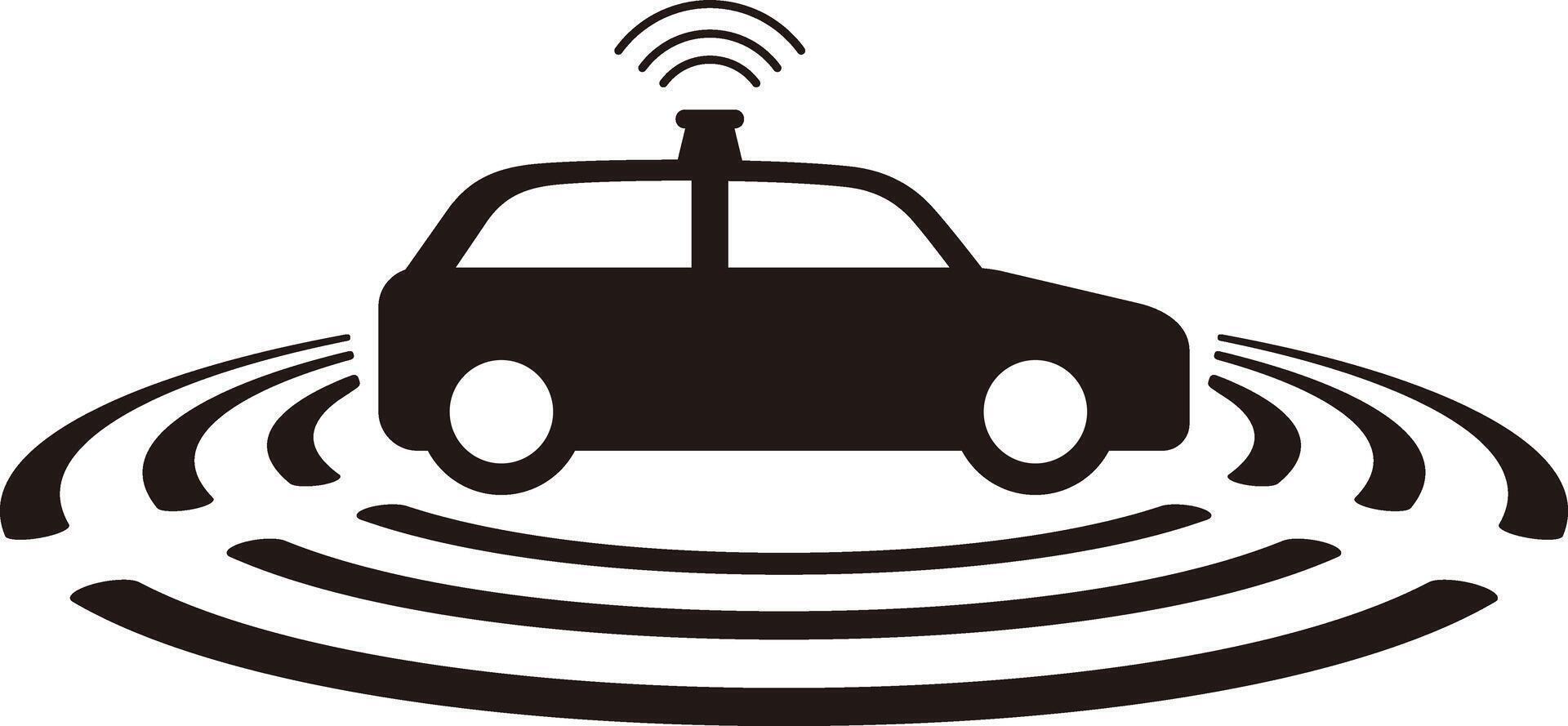 Green electric self-driving car icon vector