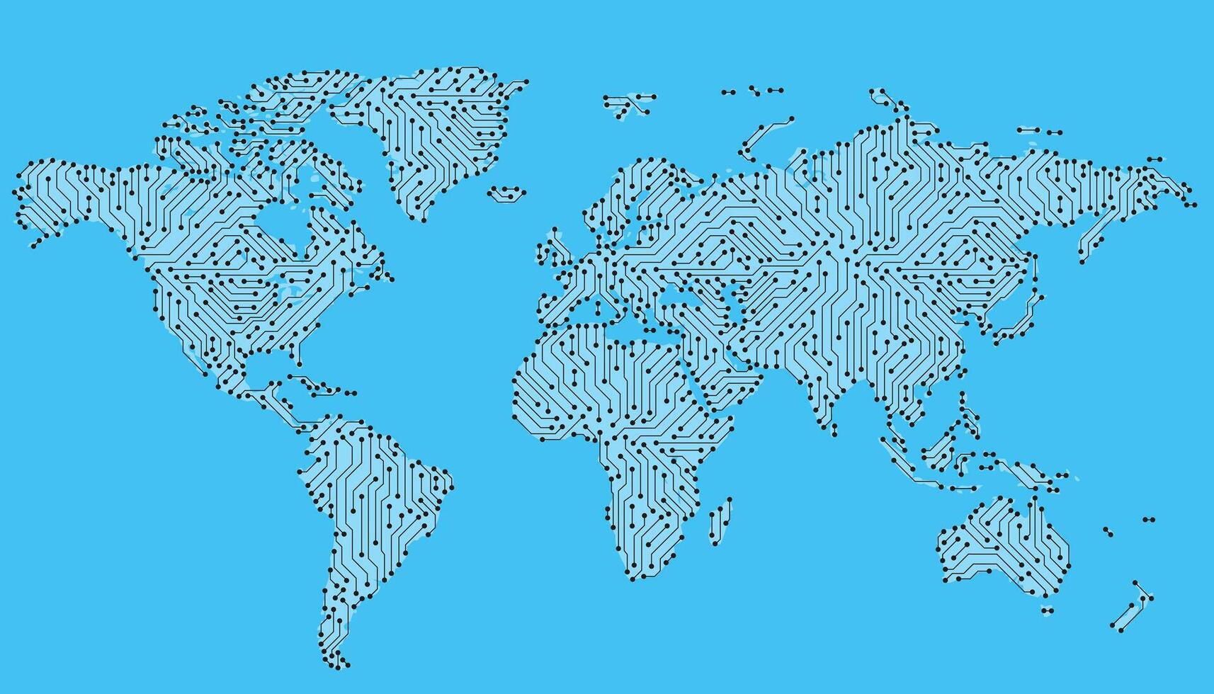 World wide internet network with circuit board pattern vector