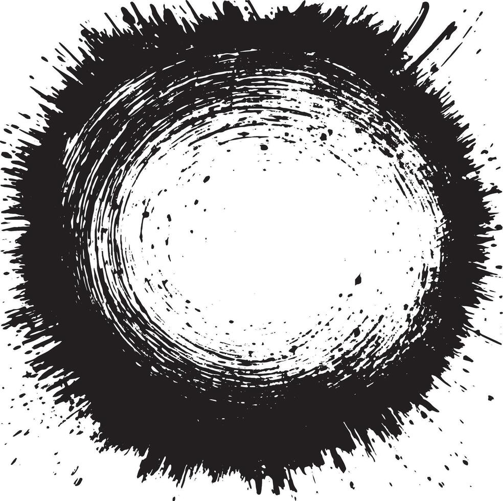 Brush stroke circle texture. Isolated on white background. illustration vector