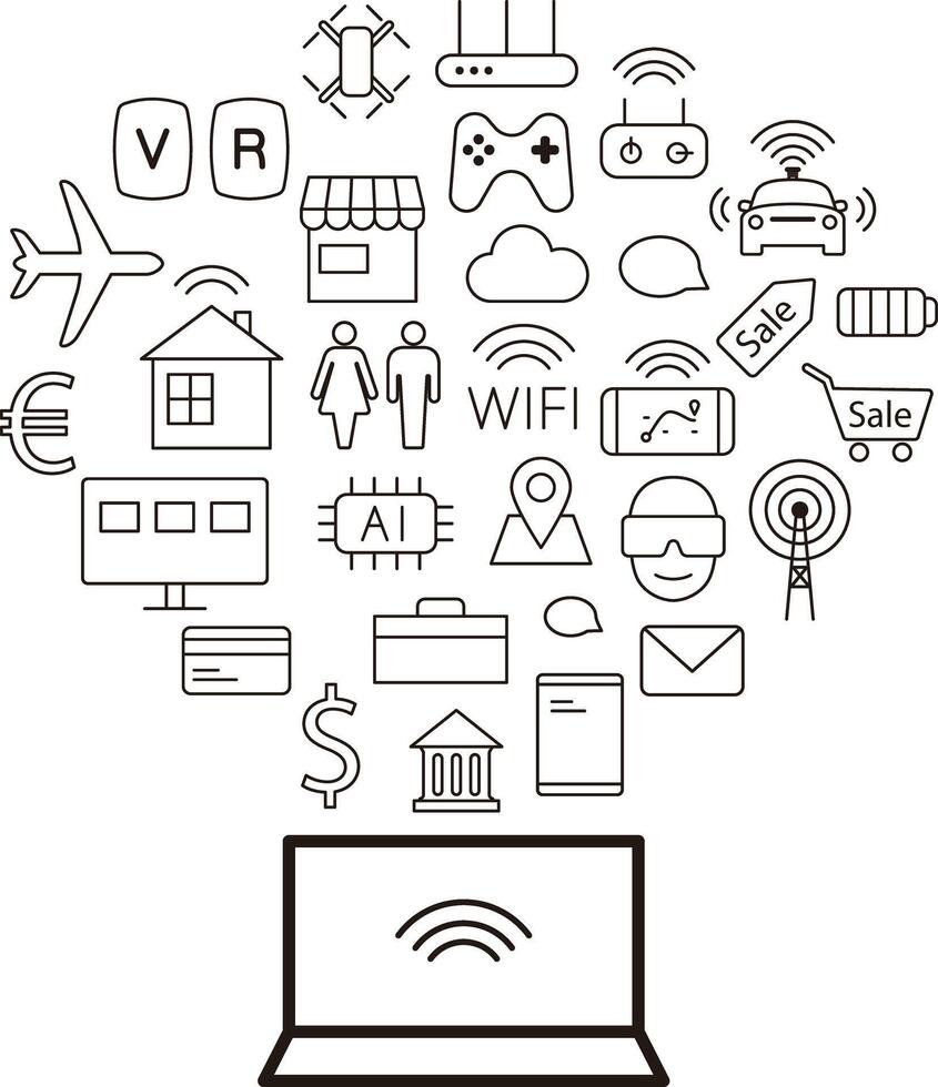 Computer connect life in your future illustration vector
