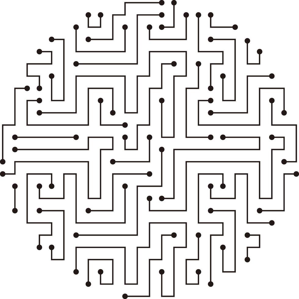 circuit board and maze, Artificial intelligence concept. illustration vector