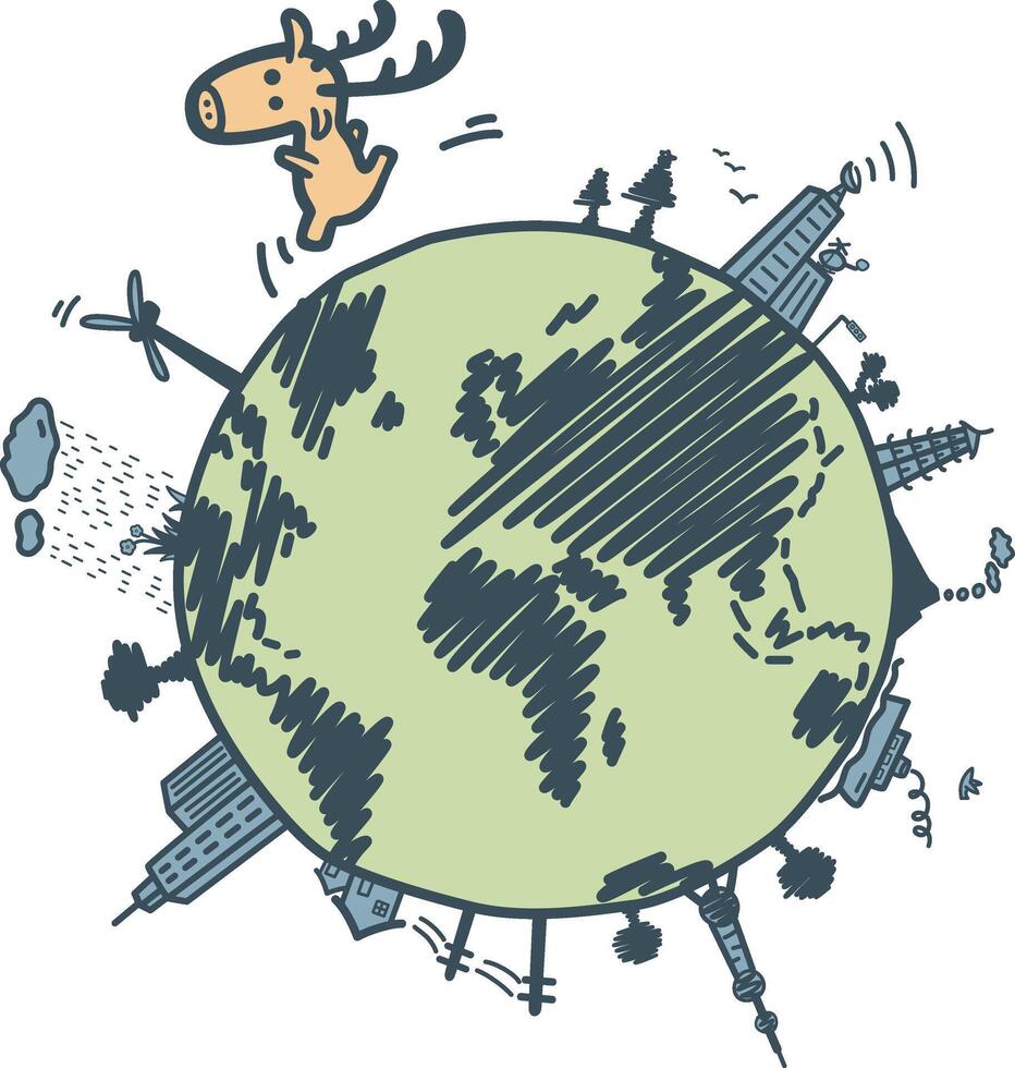 Earth and environment, Map of world, Christmas, vector
