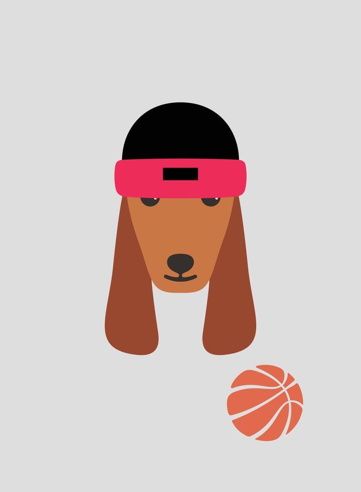 Portrait of dog, wearing Scarf, Like a basketball player, cool style, cosplay vector