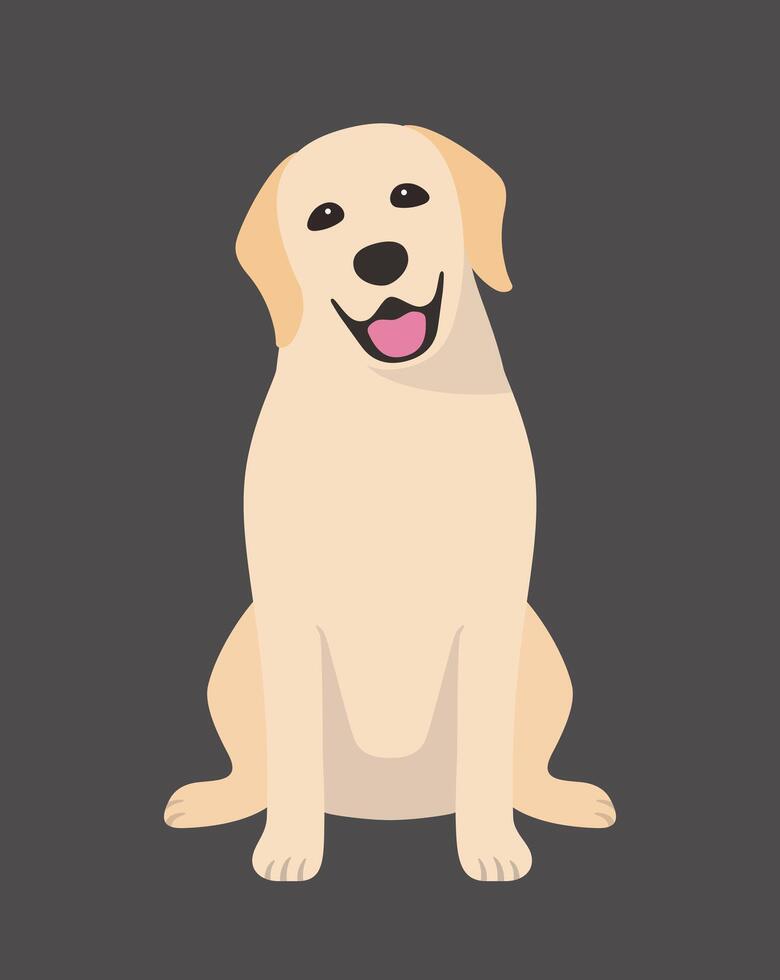 Golden Retriever dog is sitting waiting for the master's order vector