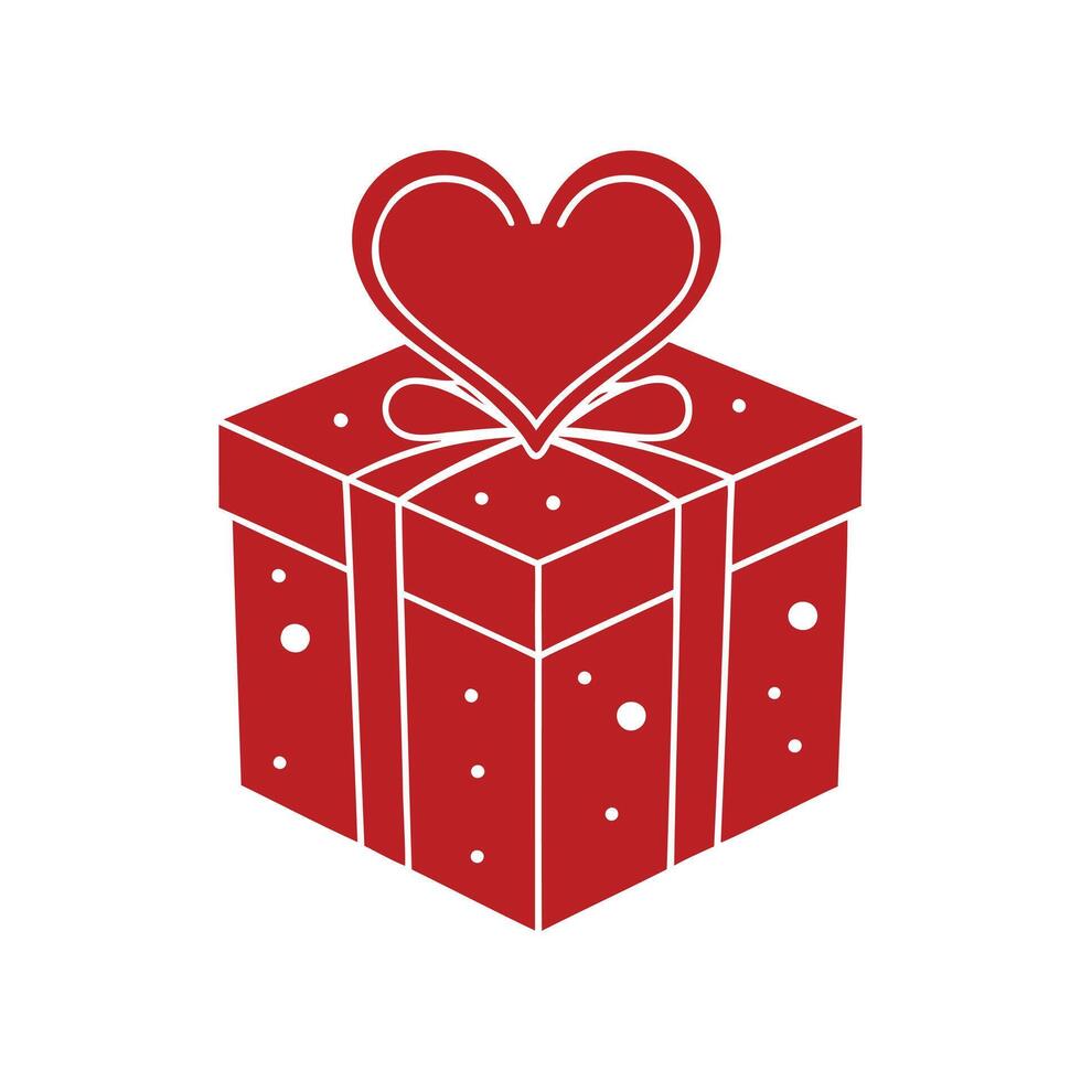 Valentine's Day Gift Box Illustration for Romantic Celebrations vector