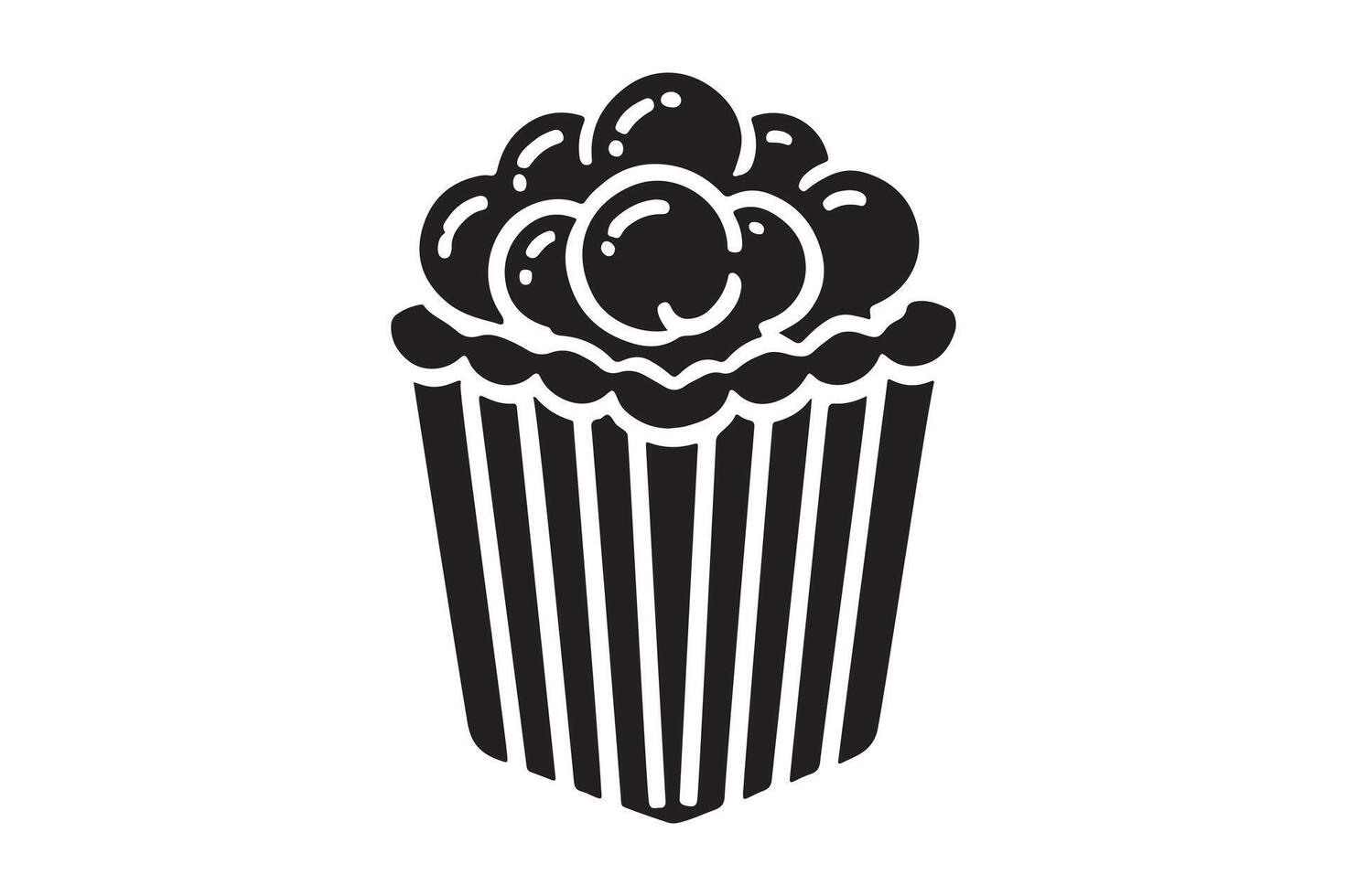 Popcorn Icon Silhouette for Fun, Playful Graphic Designs vector