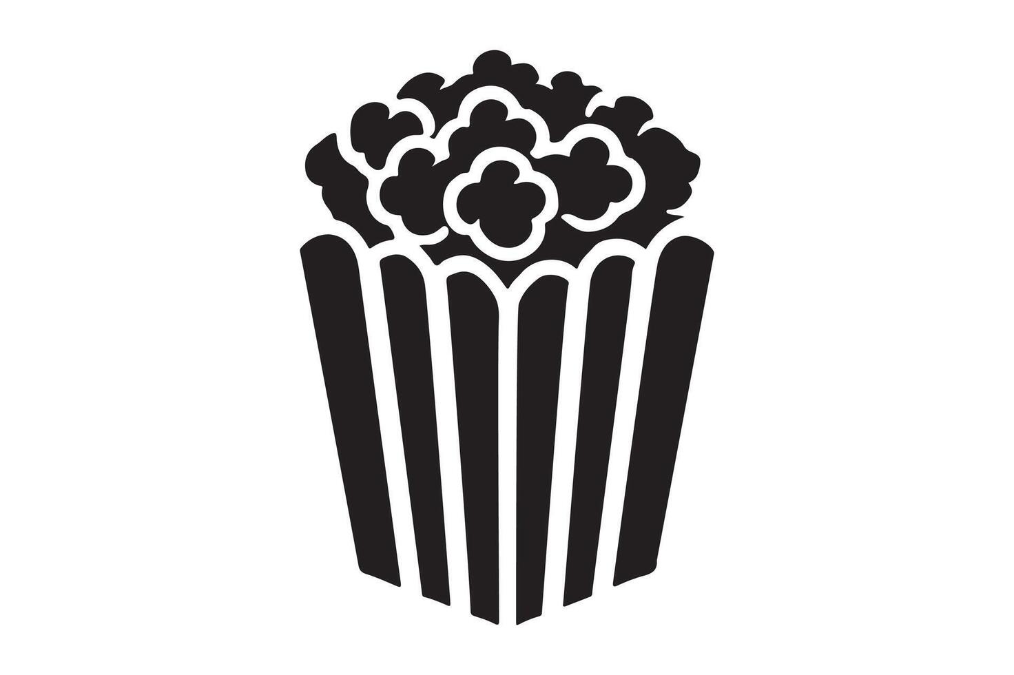 Minimalist Silhouette of Popcorn for Snack-Themed Graphics vector