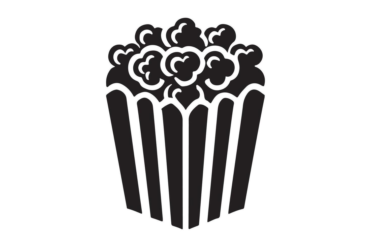 Silhouette of Popcorn Icon for Movie Night Designs vector