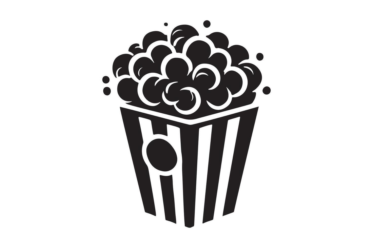 Creative Silhouette of Popcorn in a Retro Style vector