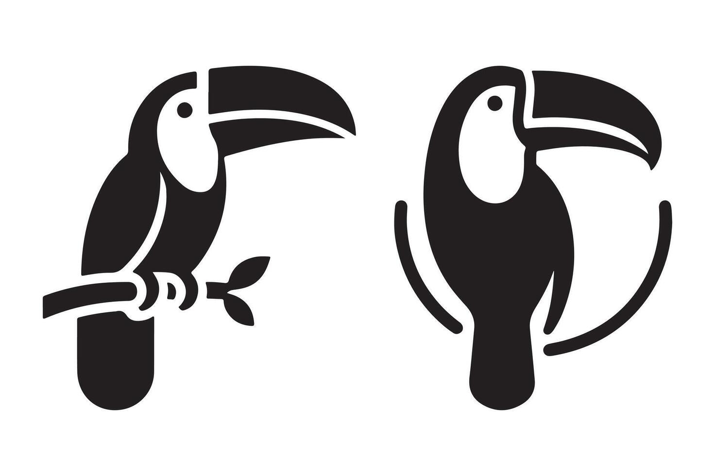 Clean and Modern Toucan Parrot Icon Silhouette for Creative Projects vector