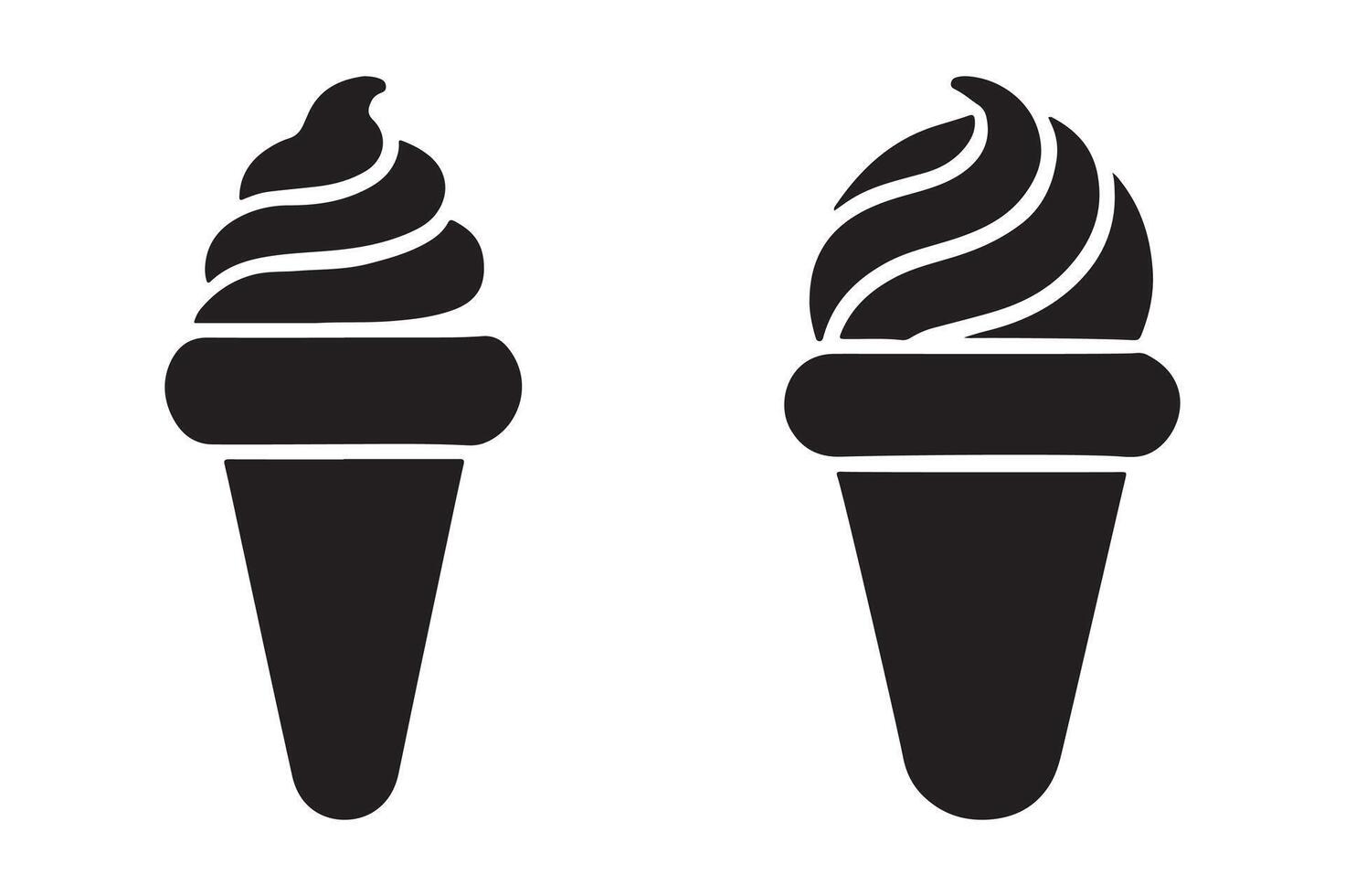 Minimalist Ice Cream Silhouette Icon for Summer Themes vector