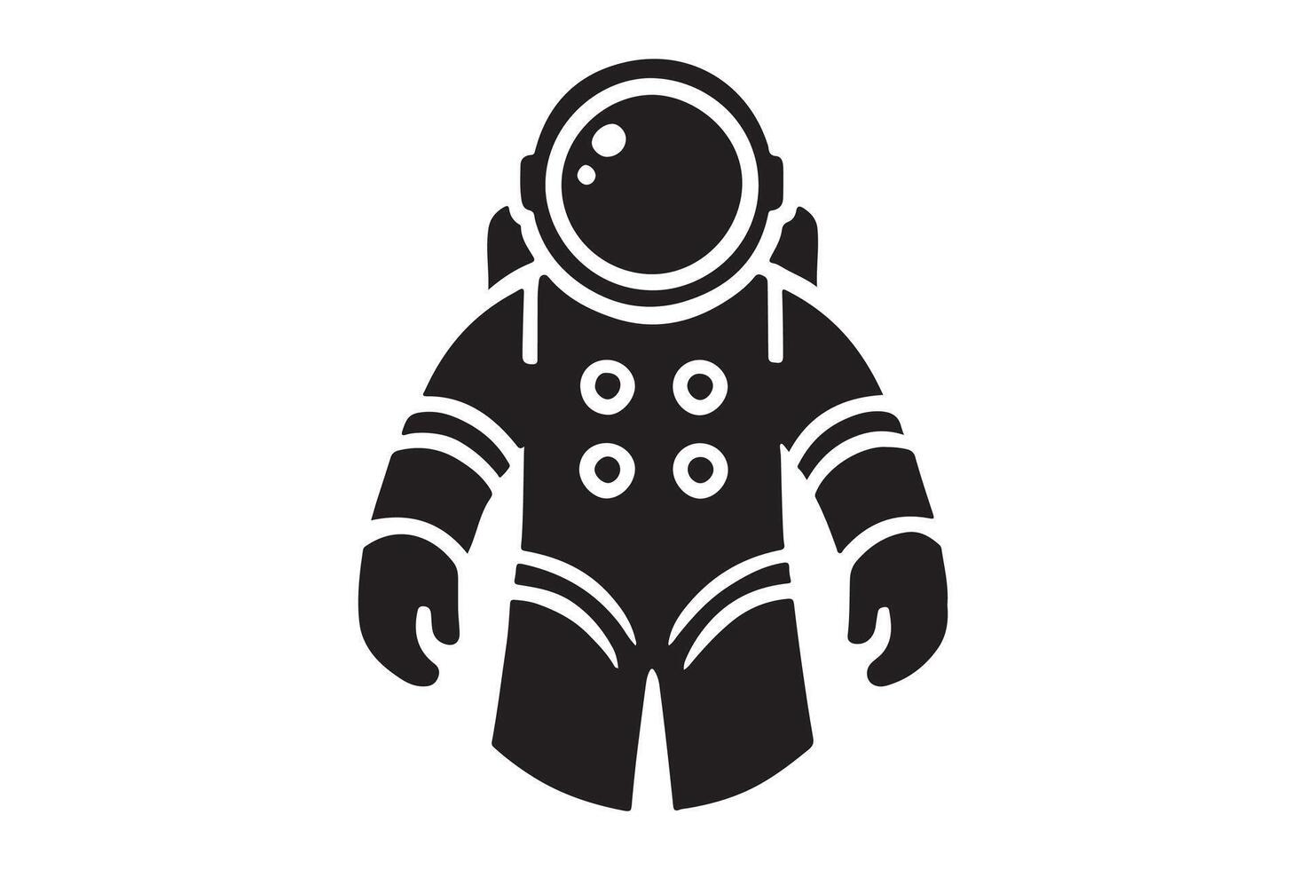 Astronaut Silhouette Standing on the Moon, Illustration vector