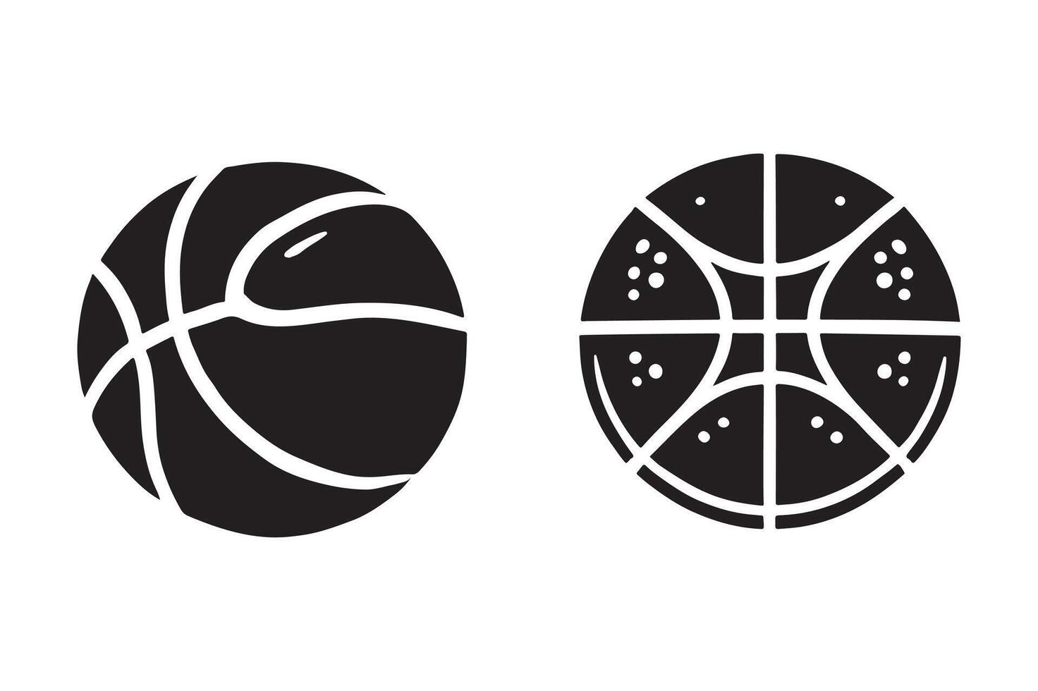 Silhouette of Basketball Icon with Minimalist Design vector