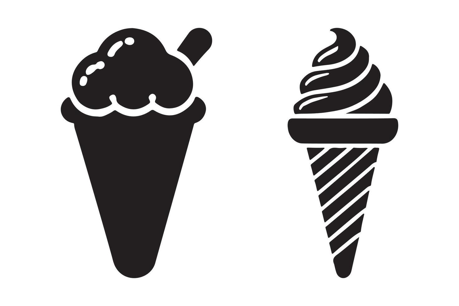 Creative Ice Cream Silhouette in Classic Scoop Shape vector