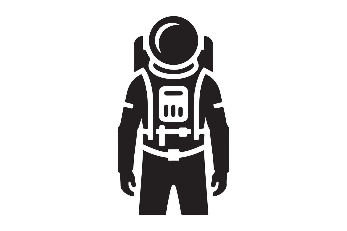 Silhouette of an Astronaut Landing on a New Planet, Art vector