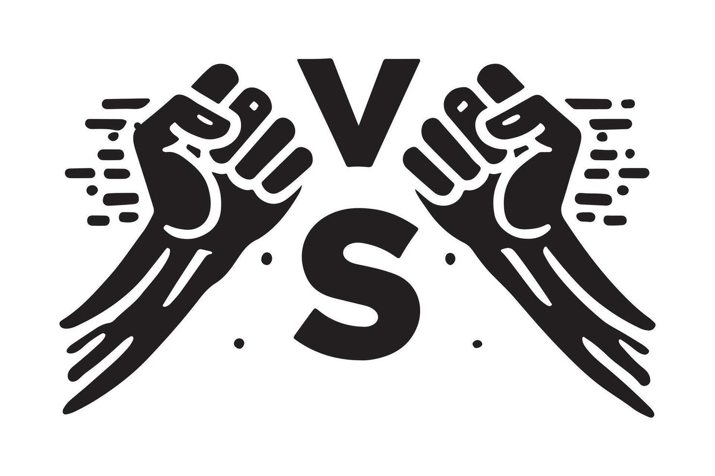 Silhouette of VS Icon with a Clean, Minimal Design vector