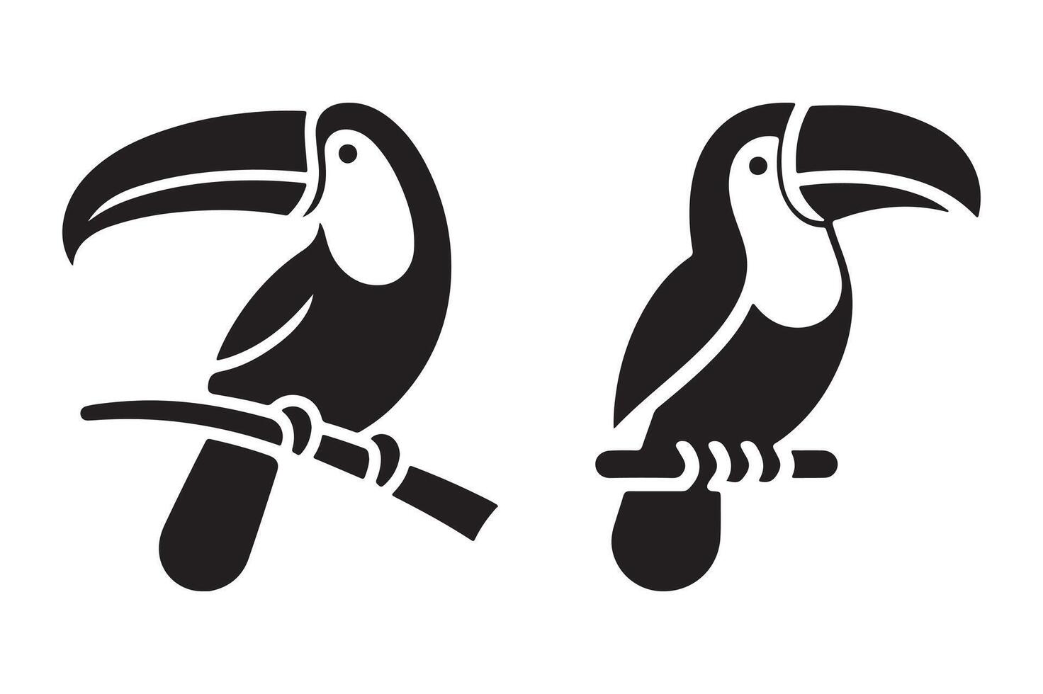 Elegant Silhouette of Toucan Parrot Icon in Art vector