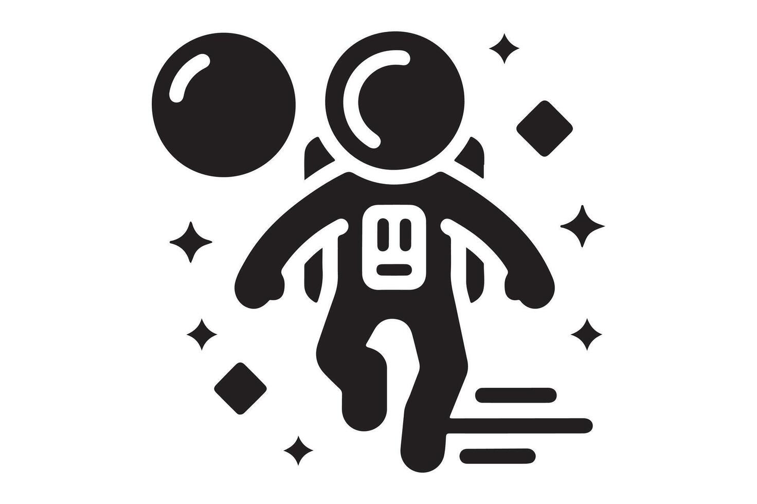 Minimalist Astronaut Silhouette for Space-Themed Branding vector