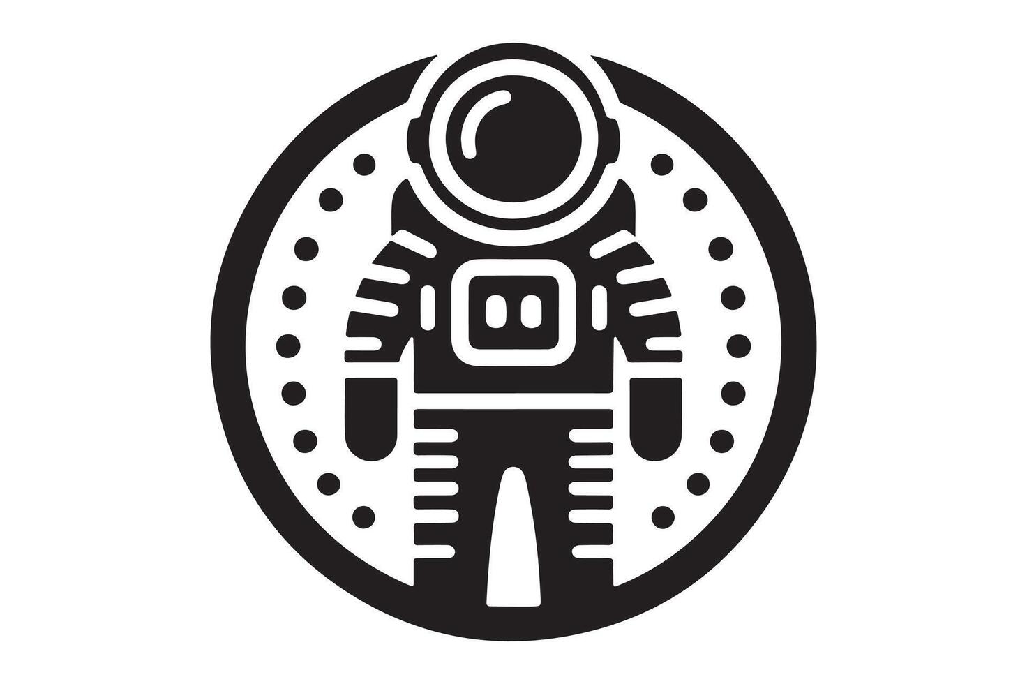 Silhouette of an Astronaut Landing on a New Planet, Art vector