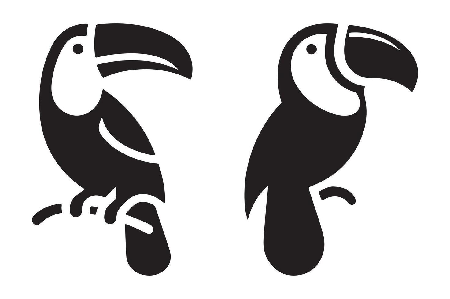 Minimalist Toucan Parrot Silhouette Icon for Graphic Design vector