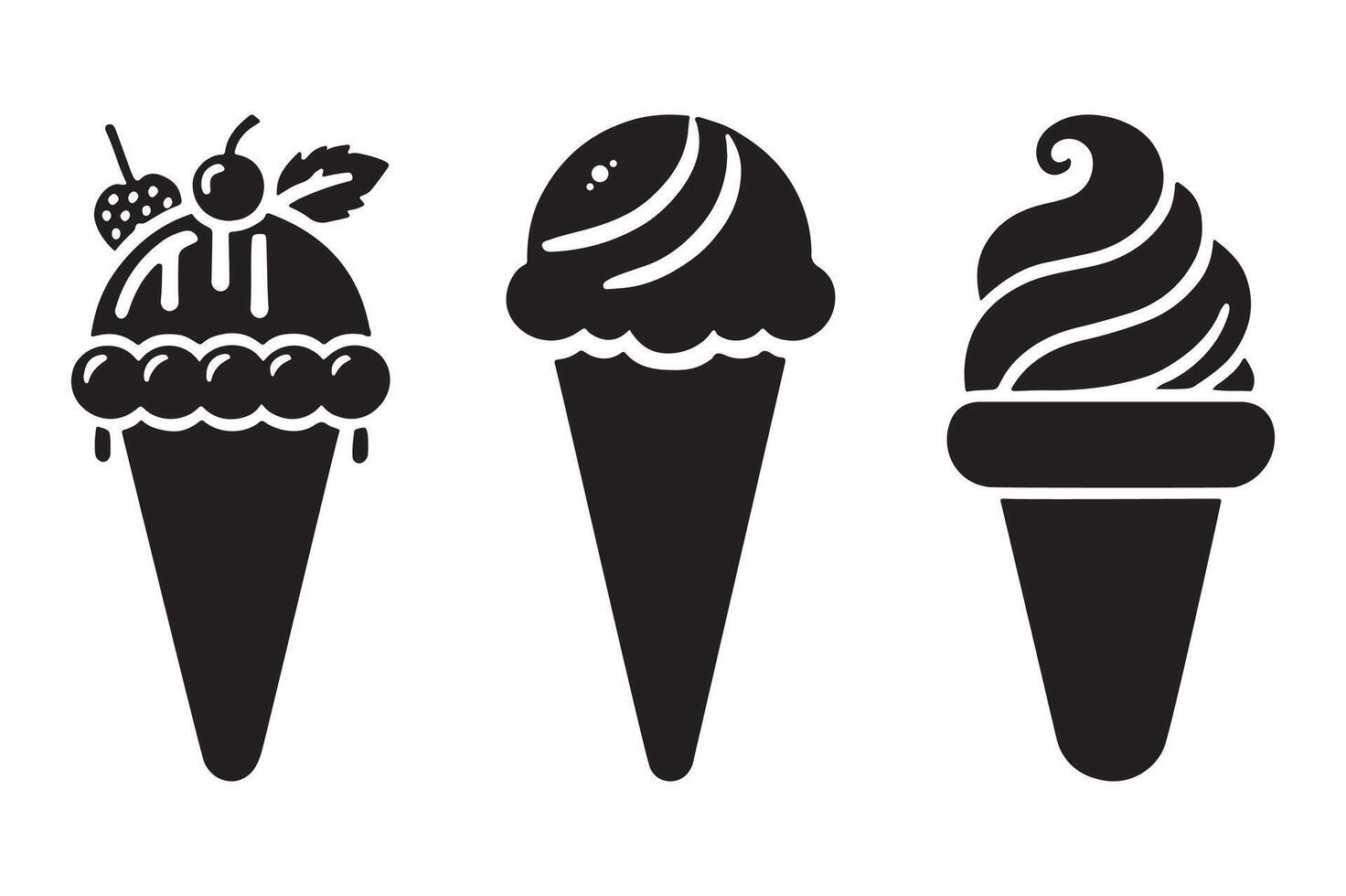 Stylized Ice Cream Silhouette Design for Food Art vector