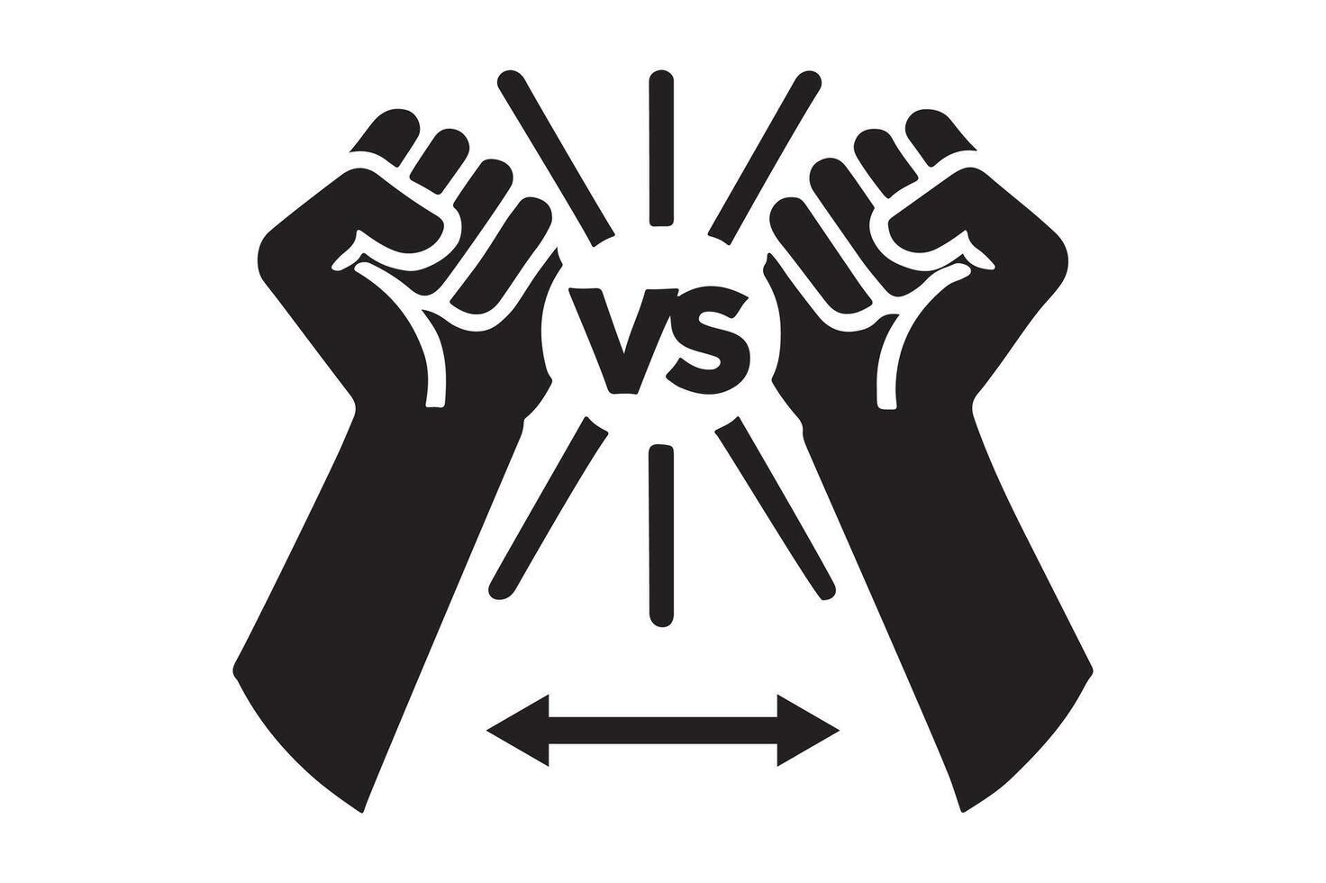 Versus Symbol Silhouette with a Dynamic Graphic Style vector