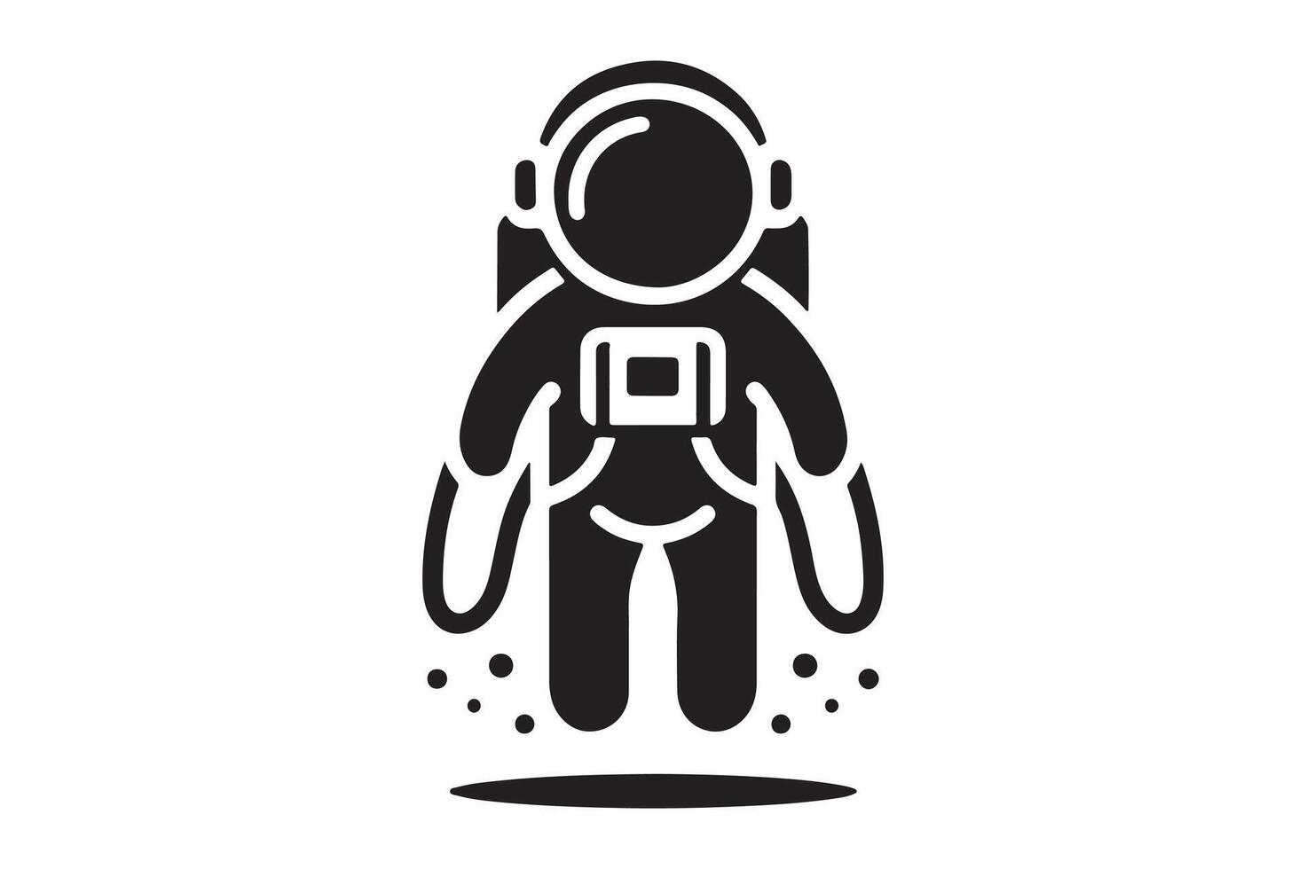 Astronaut Silhouette Reaching Out in Space, Design vector